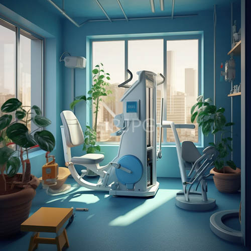 cerulean surfaces reflect dayrays in airy fitness sanctuary