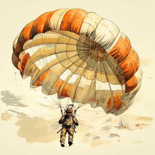 insectoid armored warriors emerge amidst muted orange and crisp white canopy blooming above
