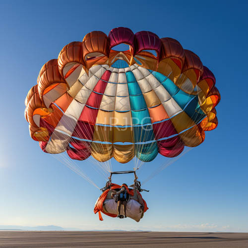 desert thrillseekers suspended perch above azure expanse amidst kaleidoscopic patterns