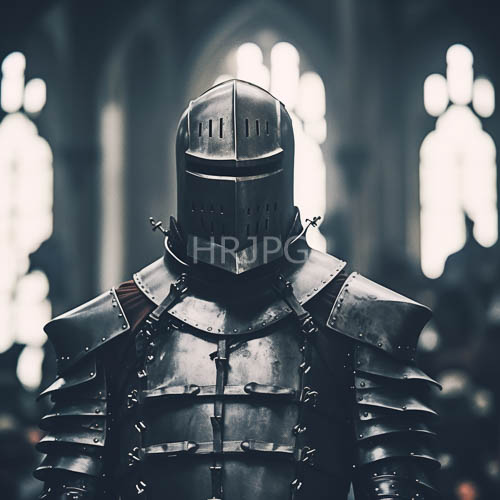 High Resolution: Gothic Cathedral Sentinel: Medieval Steel Armor Portrait download. | HRJPG.com