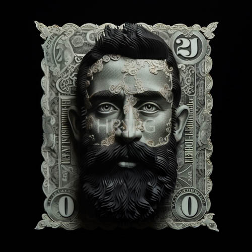 High Resolution: Monetary Illusion: Male Portrait on One-Dollar Bill Art download. | HRJPG.com