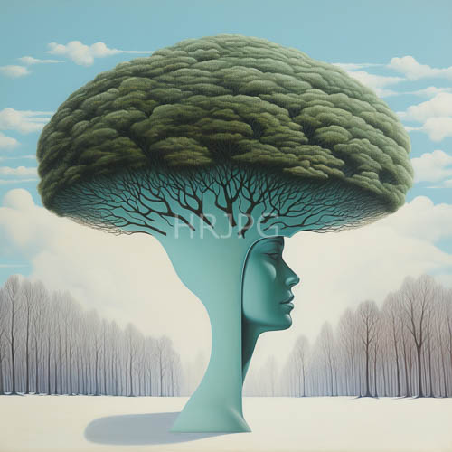 standing greenery sculpture turquoise abstract human form