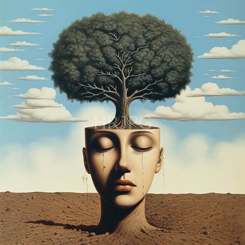 pale faces lie beside large trees in cracked dry soil