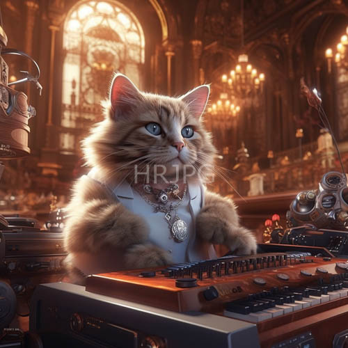 orange tabby cats type at vintage typewriters on desks