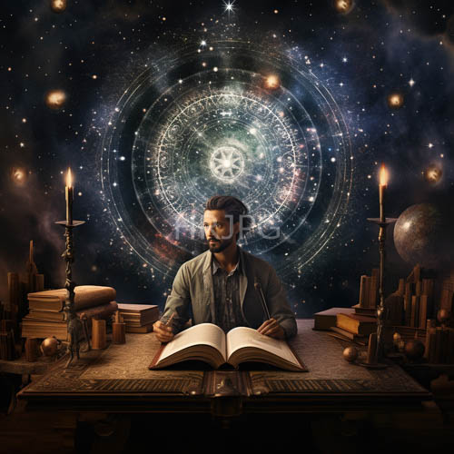 starry backgrounds frame elegant portraits of young women