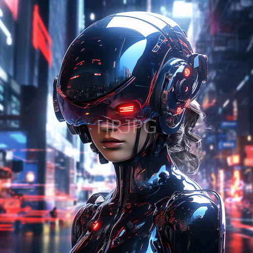 glossy obsidian armor androgynous cybernetic soldier portrait