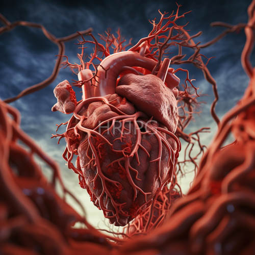 High Resolution: Anatomical Cardiovascular Map: Detailed Human Heart Render download. | HRJPG.com