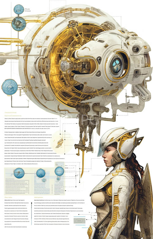 robotic spheres float near female warriors in heavy armor