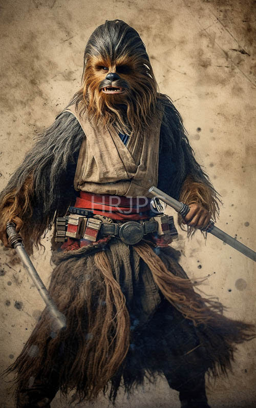 chewbacca portraits showcase detailed brown fur and leather bandoliers