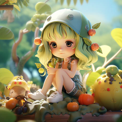 anime girl with orange adorned blue helmet