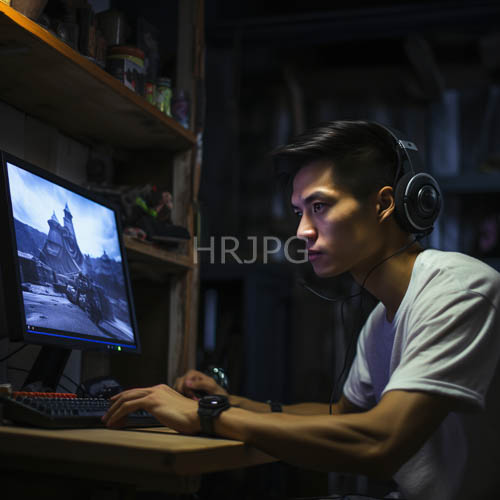 High Resolution: Medieval Fantasy Gamer in White T-Shirt download. | HRJPG.com