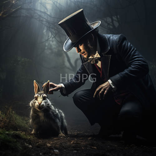High Resolution: Victorian Top Hat and Gray Rabbit Ear Touch download. | HRJPG.com
