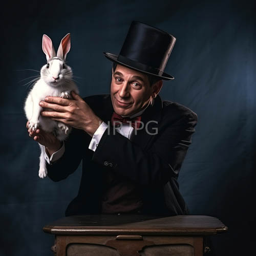 red bow tie and midsection rabbit carry