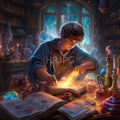 alchemical laboratory spellcasting and bubbling flasks