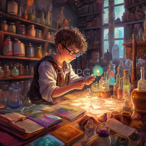 glowing orbs and alchemist study session