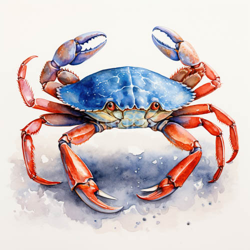 unique crustacean faceplate features bold red leg accents