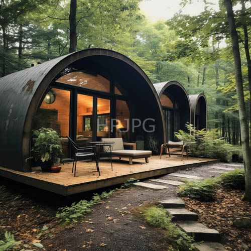 twin retreats clad in dark metal grace woodlands