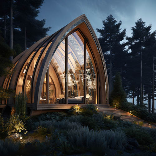 garden lighting illuminates modern a frame forest cabins today