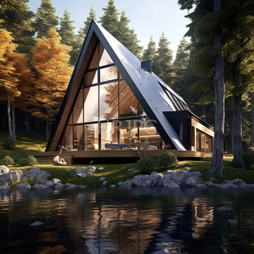 modern triangular wooden retreats sit in sun dappled forests
