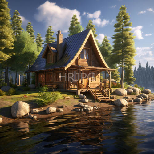 rustic wooden dwellings stand by serene lakes daily