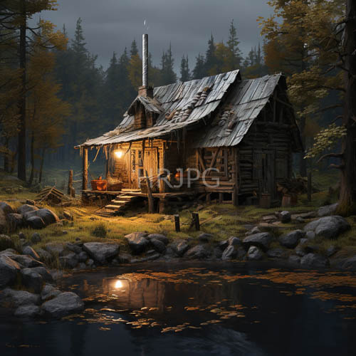dust covered wooden dwellings showcase rustic charm in autumn