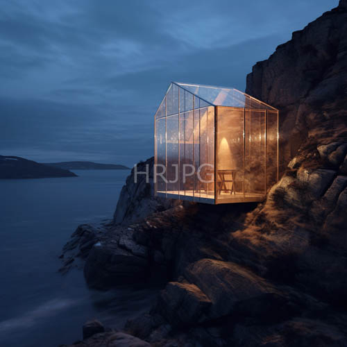 High Resolution: Transparent glass cabins perch on rocky cliffsides tonight download. | HRJPG.com