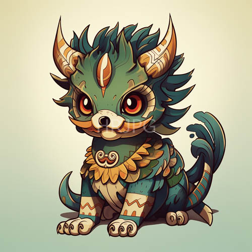 knotty green blue fur defines this fantasy kitten