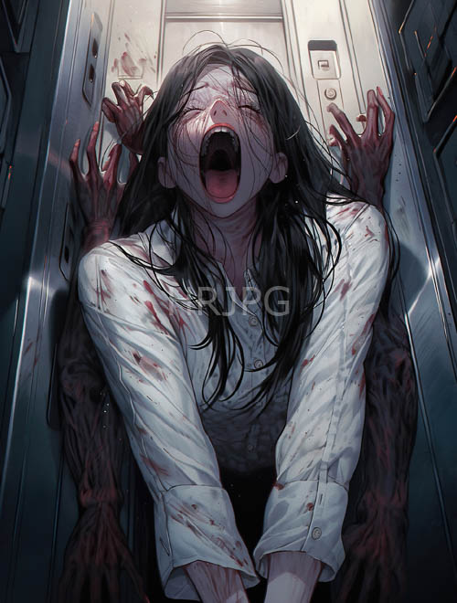 blood stained clothing characterizes screaming women trapped tonight