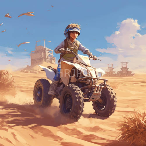 High Resolution: Adventurous Youth Navigate White All Terrain Desert Vehicles download. | HRJPG.com
