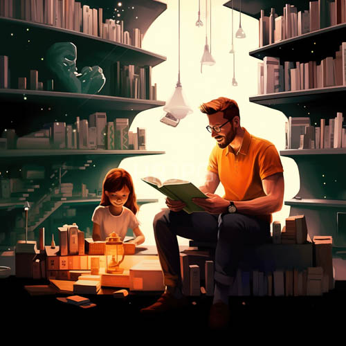 orange shirted men read to young girls nightly