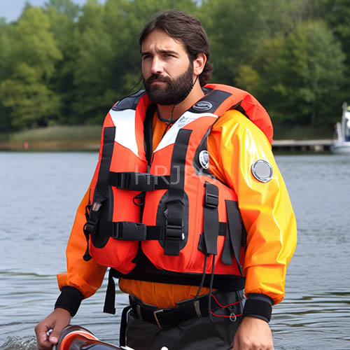 High Resolution: Serious Faced Rescuers Stand Wearing Bright Safety Vests download. | HRJPG.com