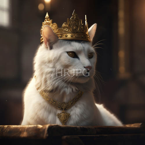 elegant white cats wear ornate gold heart pendants