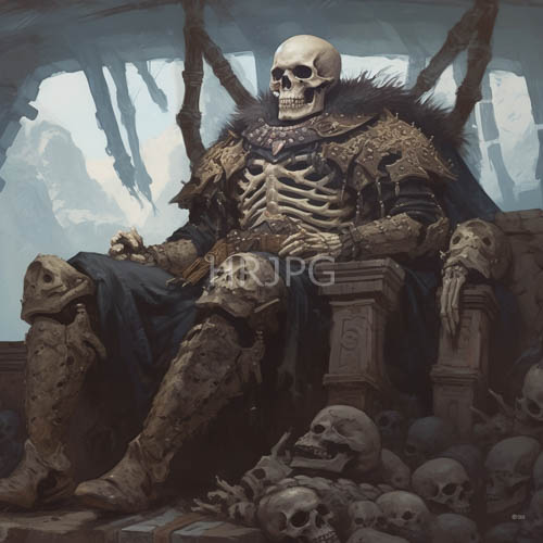 High Resolution: Undead Kings Rest On Ornate Stone Fur Thrones download. | HRJPG.com