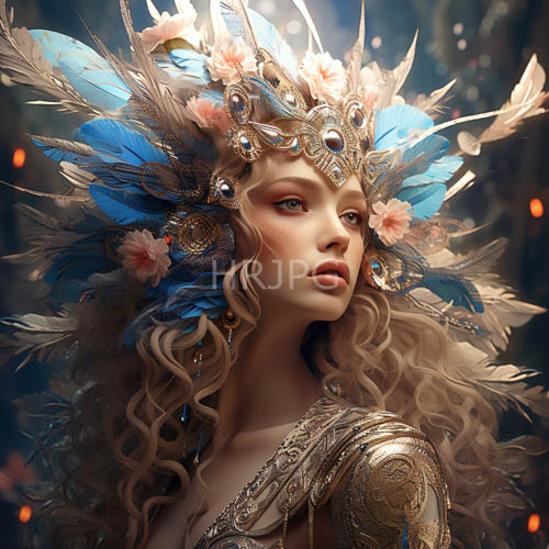 quietly radiant blonde women wear intricate golden warrior armor