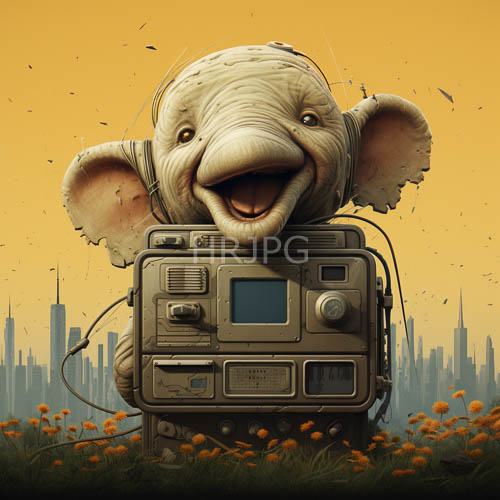 High Resolution: Wrinkled Baby Elephants Emerge From Inside Vintage Camcorders download. | HRJPG.com