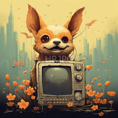 large eared chihuahua puppies sit atop television sets