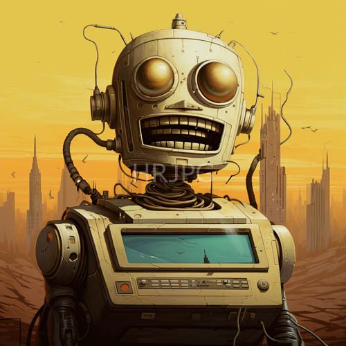high gloss grinning automatons with massive circular ocular sensors