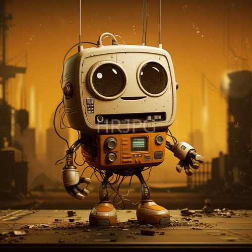 adorable vintage automatons wait on shiny metallic platforms