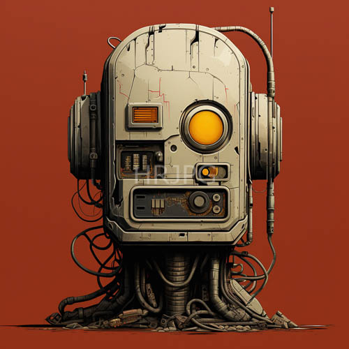 High Resolution: Circular Ocular Sensors Define Weathered Robot Faceplate Details download. | HRJPG.com