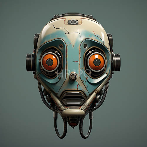 industrial steampunk masks feature cracked teal blue surfaces