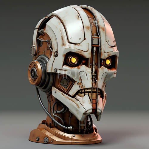 High Resolution: Layered Weathered White Plating Defines Detailed Humanoid Heads download. | HRJPG.com
