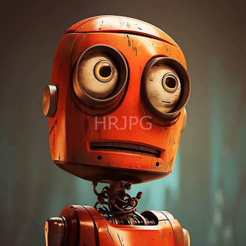 rounded retro robot heads feature large circular sensors