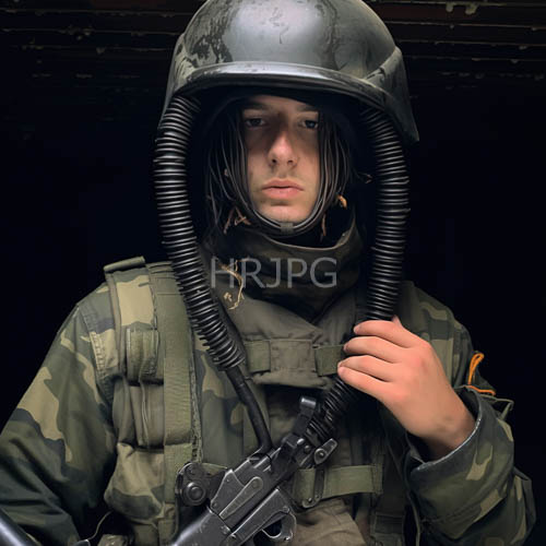 caucasian male soldiers wear green camouflage tactical gear