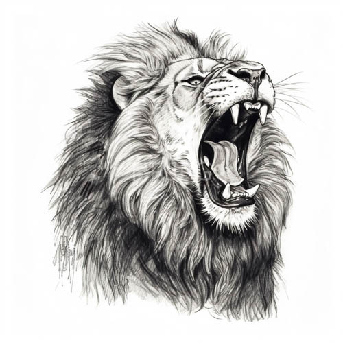 detailed black and white lion portraits feature manes