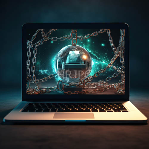 reflective metallic spheres appear on laptop computer screens