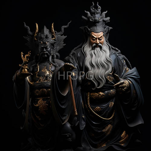 High Resolution: Monumental Statues Of Powerful Figures Emerge Against Black download. | HRJPG.com
