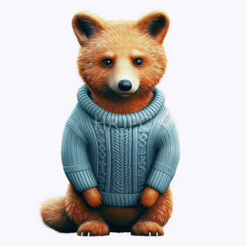 cable patterned red foxes wear intricate knitted sweaters
