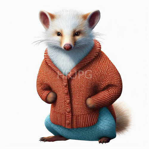 inquisitive ferrets wear textured orange knitted cardigan layers