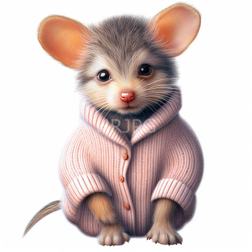 High Resolution: Ribbed Pink Sweaters Adorn Adorable Fluffy Mouse Characters download. | HRJPG.com