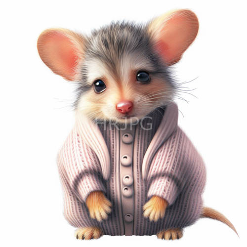 button down cardigan sweaters adorn fluffy mouse characters
